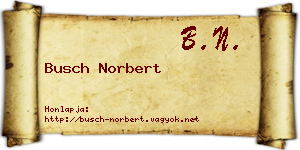 Busch Norbert névjegykártya