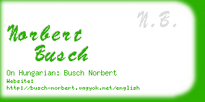 norbert busch business card